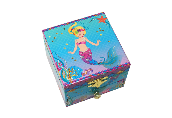 Pink Poppy Under-the-Sea Sequin Small Music Box