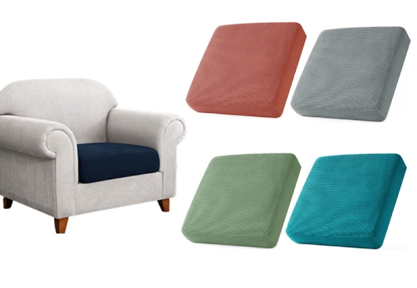 Two-Pack Stretch Seat Cushion Cover - Five Colours Available & Option for Four or Eight-Pack