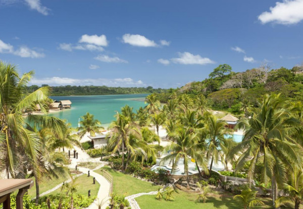 Per-Person Twin-Share for a Seven-Night Vanuatu Escape in a Tropical Garden View Room at Holiday Inn Resort Vanuatu incl. Airport Transfers, Buffet Breakfast, Local Discounts & VUV$20,000 in Resort Credit - Option for Child