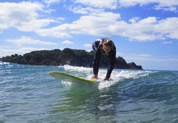 Two-Hour Beginner Surf Lesson for One Person incl. Board, Wetsuit Hire & Return Voucher for One-Hour Surf Gear Hire for the Next Visit - Option for Two People