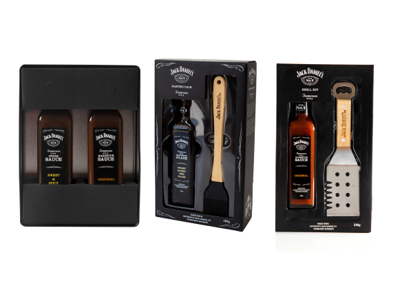 Jack Daniel's Barbecue Gift Set - Options for BBQ Sauce Gift Tin, Grill Kit or Basting Pack