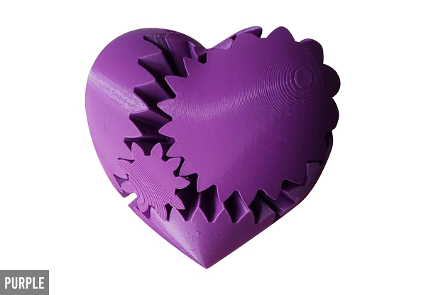 3D Printed Gear Ball Heart-Shaped Fidget Toy for Stress, Anxiety & Relaxing - Available in Four Colors & Option for Two-Pack