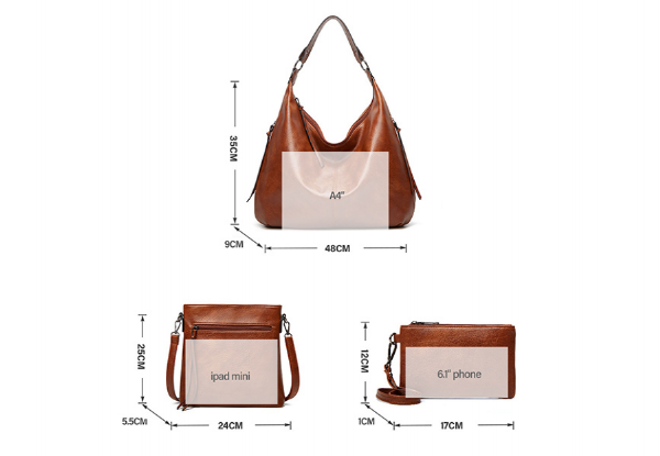 Three-Piece Shoulder Bag - Six Colours Available