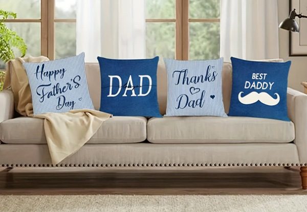 Four-Piece Happy Father's Day Cushion Covers