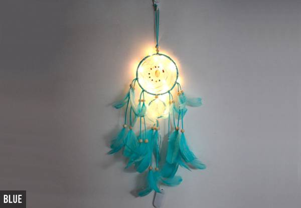 LED Feather Dreamcatcher - Five Colours Available