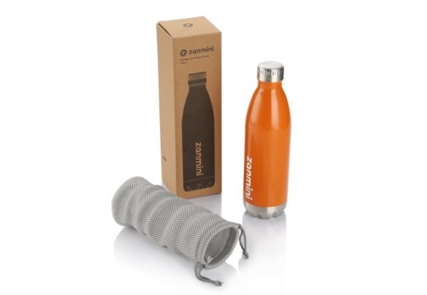 Zanmini Stainless Steel Insulated 500ML Water Bottle - Two Colours Available