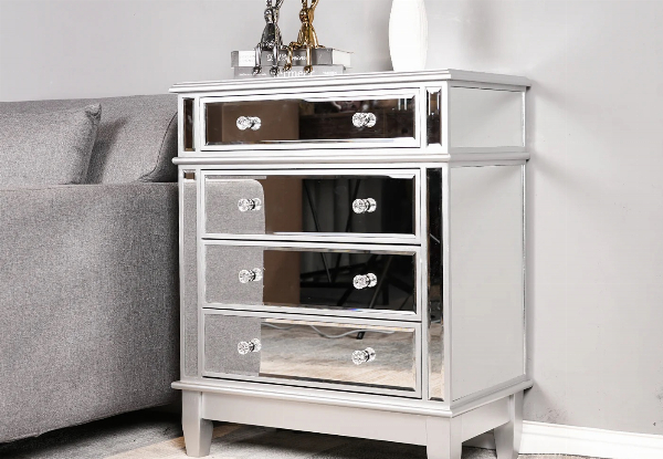 Vintage Style Mirrored Four-Drawer Chest