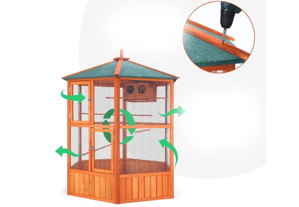 XL Wooden Bird Cage Aviary