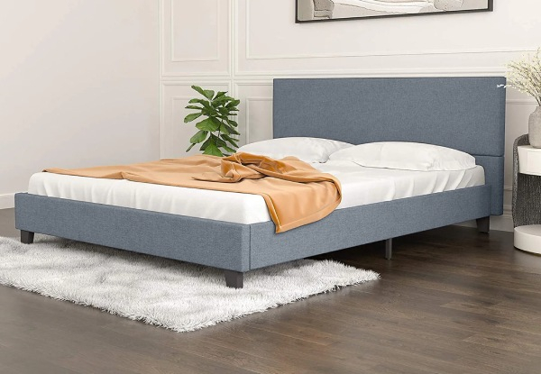 Banff Linen Bed Frame with Headboard - Available in Four Colours & Two Sizes