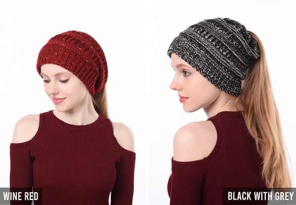 Speckled Ponytail Beanie - 15 Colours Available