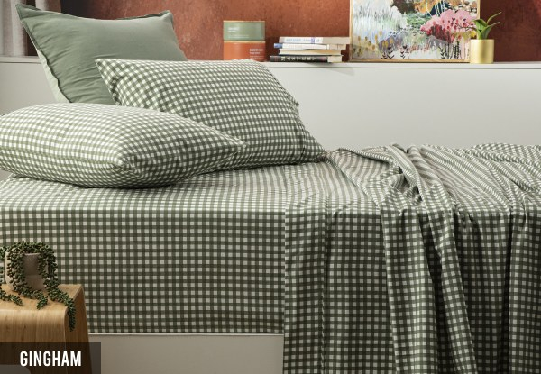 Park Avenue 175GSM Egyptian Cotton Flannelette Sheet Set - Available in Two Styles & Seven Sizes