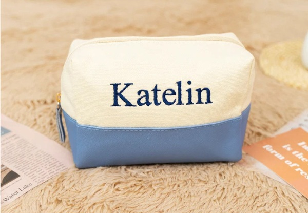 Custom Name Embroidered Makeup Bag