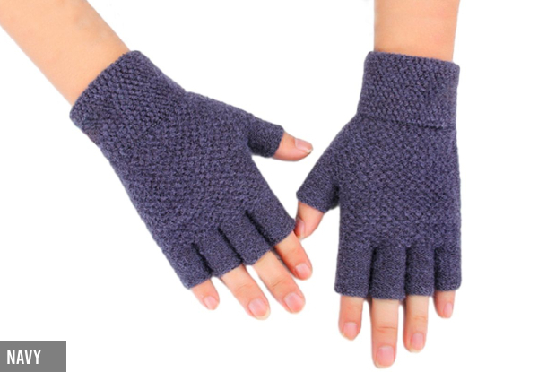 Knitted Fingerless Gloves - Four Colours & Option for Two-Pack Available