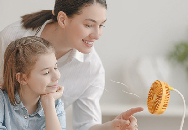 Portable Rechargeable Table Clip Fan - Available in Four Colours