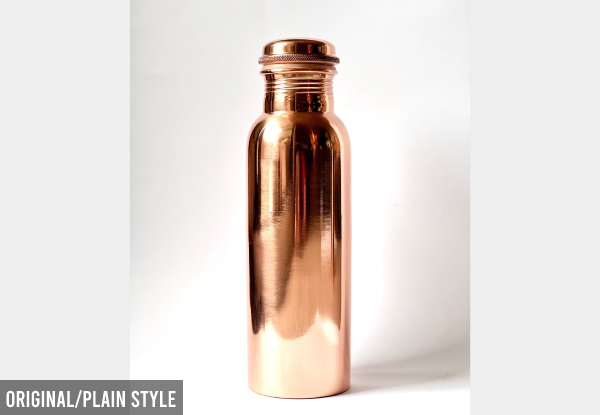 Copper Water Bottle - Two Styles Available & Option for Two-Pack