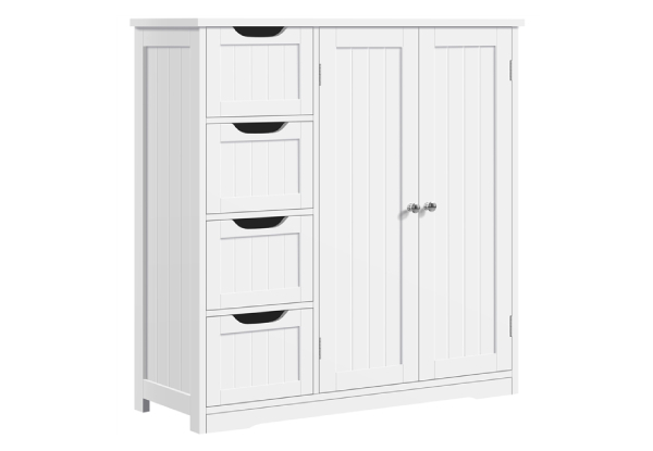 Four-Drawer Bathroom Floor Cabinet - Two Colours Available