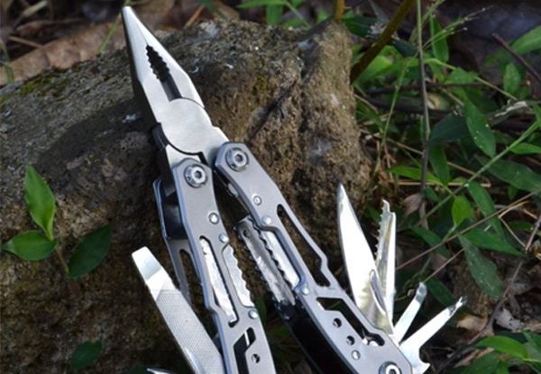 11 Multi-Function Tool with Spring-Loaded Pliers