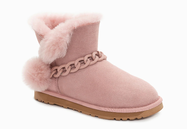 Ozwear Ugg Mini Pompom Boots Water-Resistant - Three Colours & Six Sizes Available