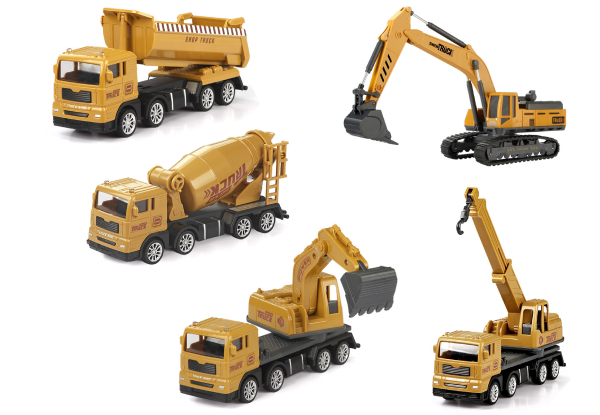 Inertia-Powered Construction Vehicle Toy Set