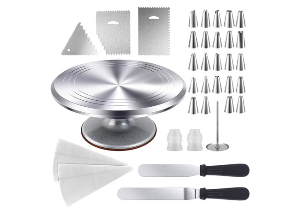 26-Piece Rotating Cake Stand Decorating Set - Option for 35-Piece Kit