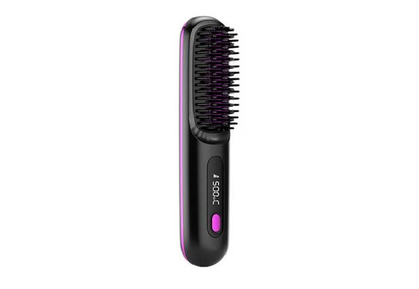 Cordless Three-Setting Hair Straightener Brush - Two Colours Available