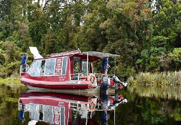Franz Josef's Lake Mapourika Scenic Cruise for Two Peopole - Options for up to Six People