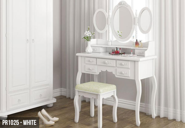 From $159 for an Elegant Dressing Table Available in Black or White