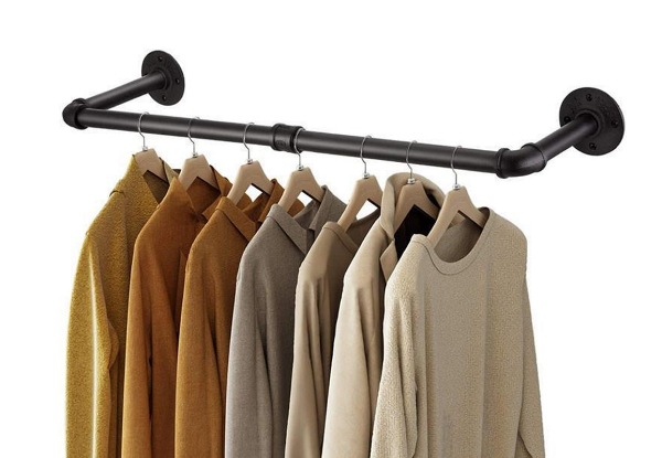 Industrial Wall Mounted Clothes Rack - Option for Two-Pack