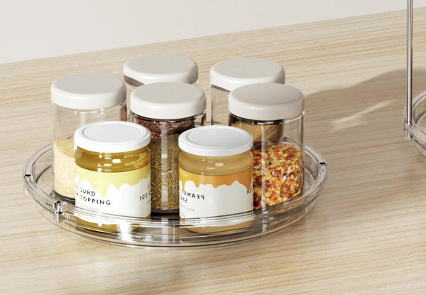 Turntable Lazy Susan Rotating Spice Tray Organiser - Available in Three Sizes & Option for Two & Three-Pack