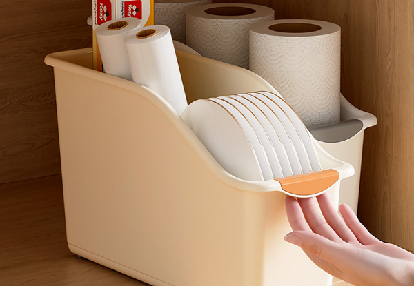 Two-Pack Pull Out Cabinet Organiser Bin with Roll Wheels - Available in Two Sizes