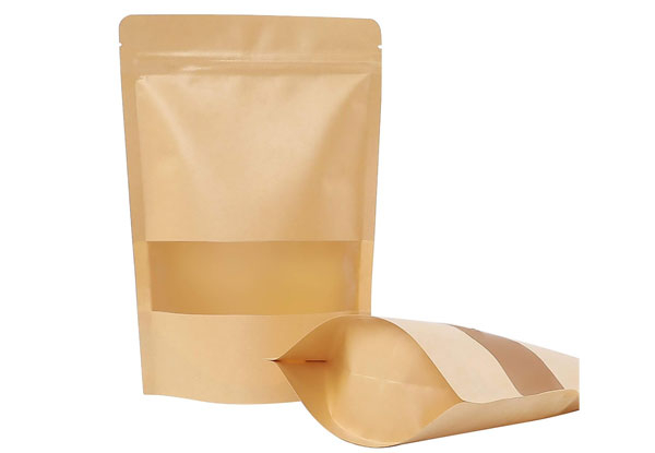 50-Piece Resealable Kraft Paper Zip Bags - Six Sizes Available