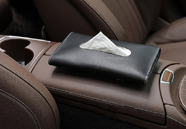 PU Leather Car Visor Tissue Holder - Three Colours Available & Option for Two-Pack