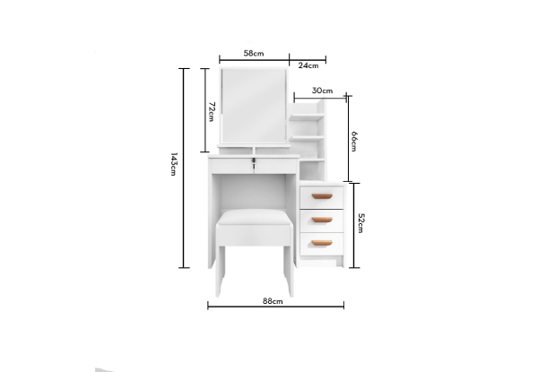 White Vanity & Dressing Table Set