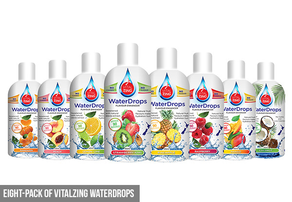 Eight-Pack of VitalZing WaterDrops or Three-Pack of VitalZing Milk Drops - Option for Both