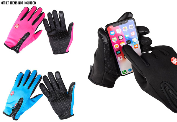 Touch Screen Fleeced Gloves - Three Colours & Three Sizes Available