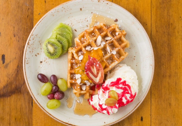 Home-Made Waffles Served with Barista Made Coffee for One Person - Option for Two People