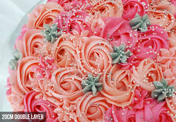 Delicious  Double Layer Rose Cake - Options for 15cm or 20cm