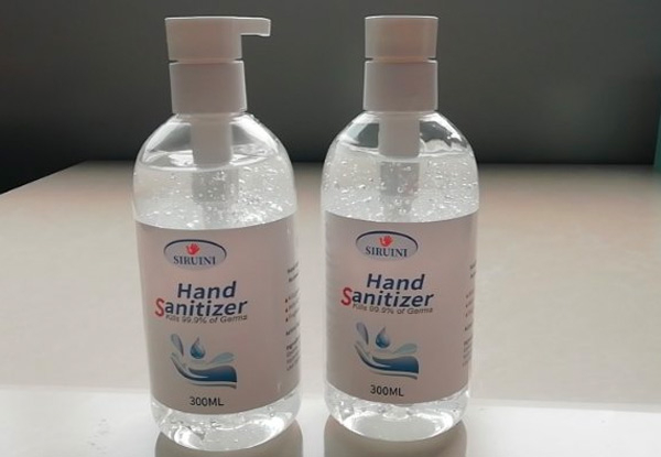 Five-Pack of 300ml Siruini 75% Alcohol Hand Sanitisers