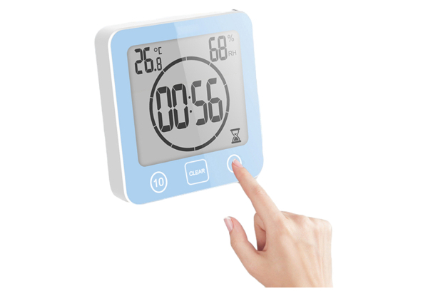 Digital Bathroom Shower Clock with Temperature & Humidity Gauge - Available in Three Colours & Option for Two-Pack