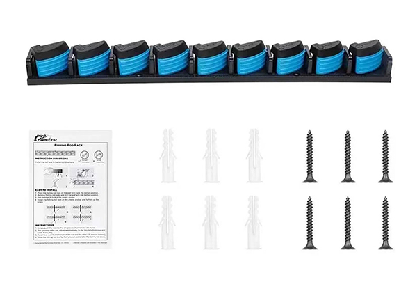 Nine Rods Vertical Wall Mounted Fishing Rack