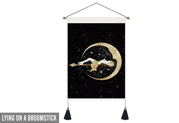 Moon & Girl Hanging Black Picture - Six Styles Available