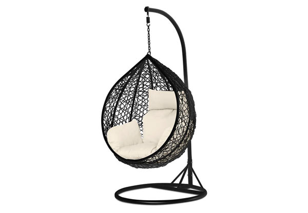 Black Steel Hanging XL Egg Chair
