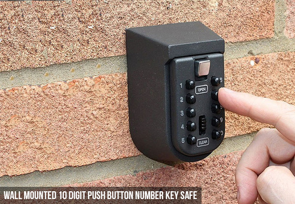 Wall Mounted Combination Lock or 10 Digit Push Button Key Safe