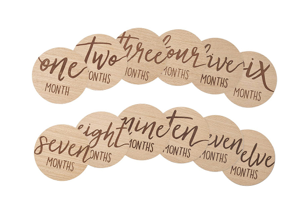 Six-Piece Kids Wooden Milestone Cards Set - Option for Two Sets