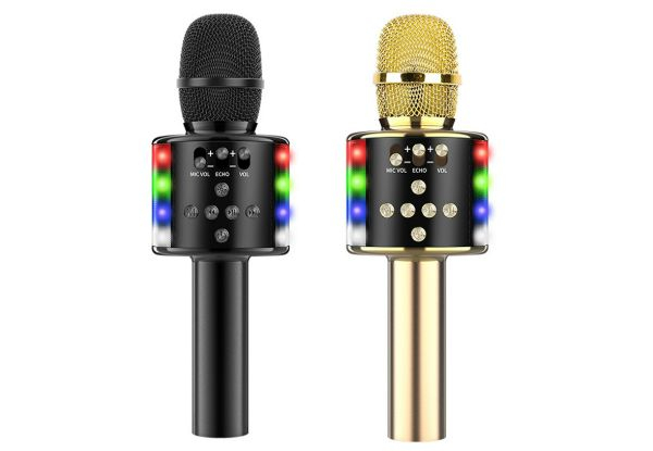 Wireless Bluetooth Karaoke Handheld Microphone Speaker - Available in Three Colours & Option for Two-Pack