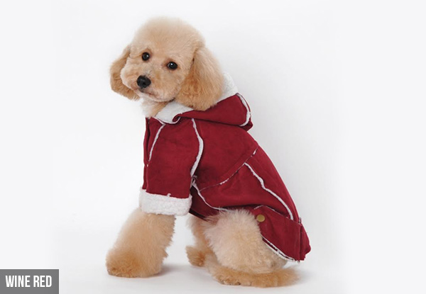 $25 for a Suede Look Winter Hooded Pet Coat - Available in Three Colours