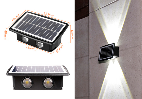 Solar Powered Double-Sided Wall Light - Two Styles & Three Colours Available