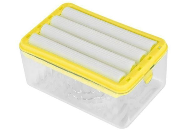 Two-in-One Soap Dish & Sponge Holder with Bubble Forming Rollers - Four Colours Available