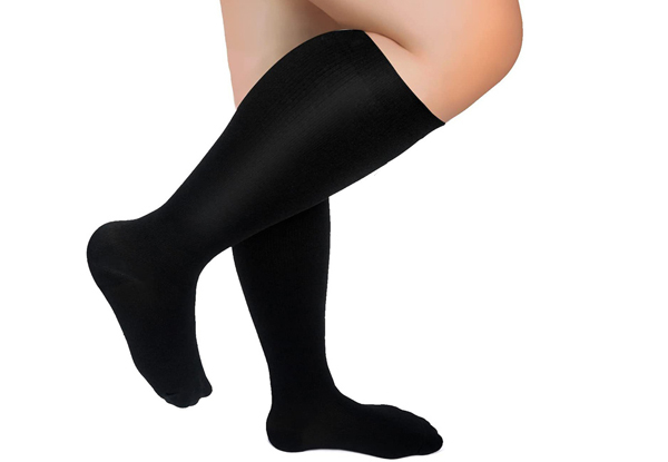 Three-Pair Plus Size Compression Socks - Three Sizes Available