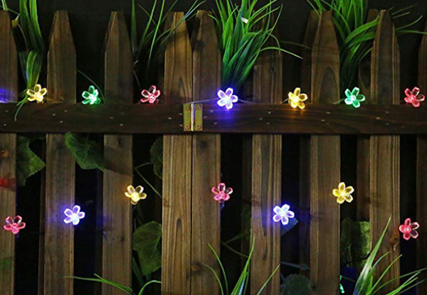 Solar Outdoor Blossom Lights - Two Colours Available & Option for Two